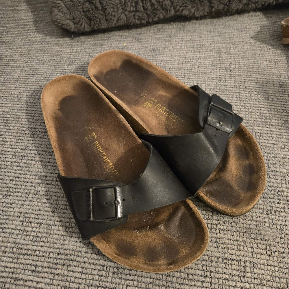 Birkenstock Black Leather Sandals 39